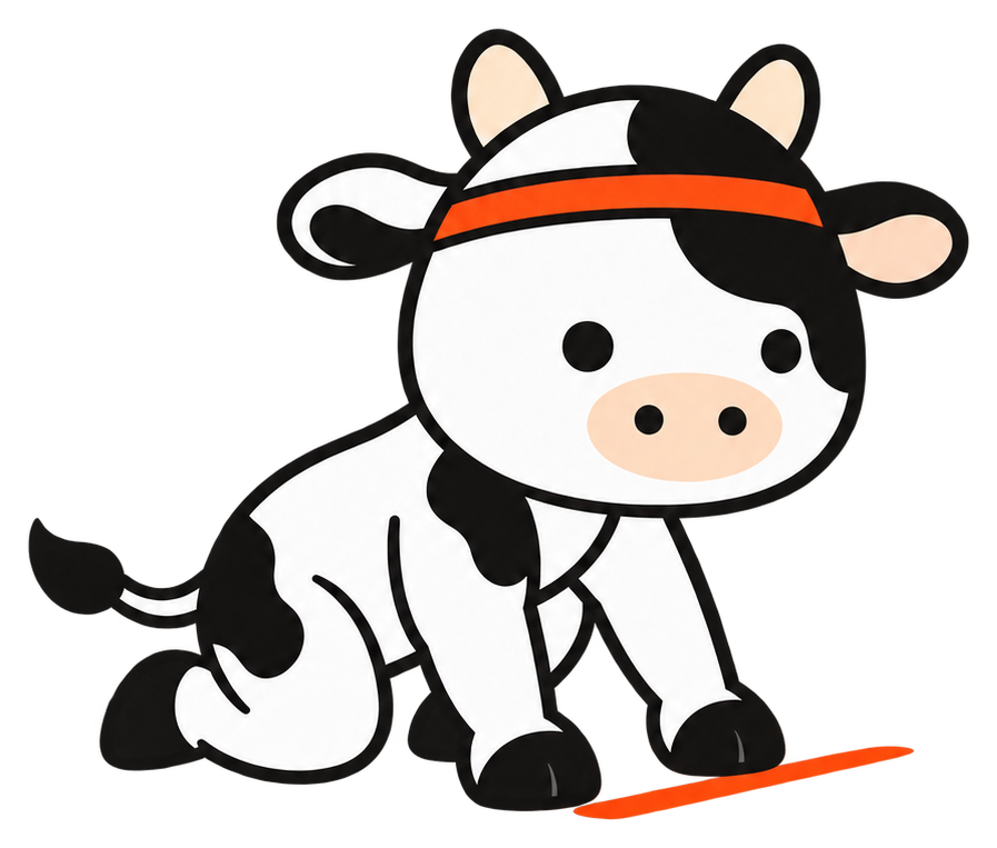 戴着橙色头带、准备出发的 HYCOW 小牛